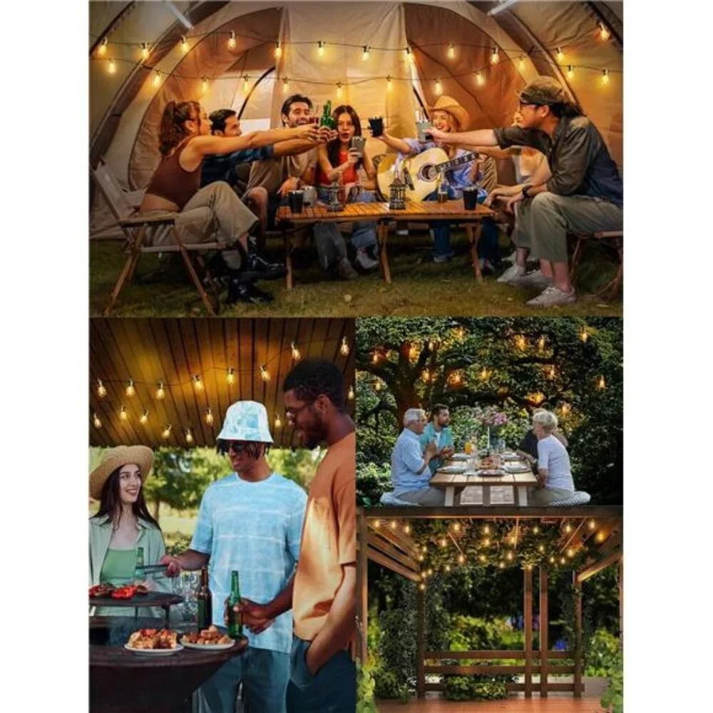 Outdoor String Lights 100 FT, Patio Light for Outside with Shatterproof Bulbs